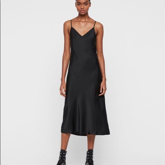 All Saints Dresses & Skirts - ⭐️SOLD All Saints black silk slip dress small
